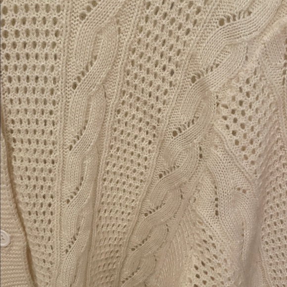 vintage Cream Cable Knit Cardigan - Picture 2 of 6